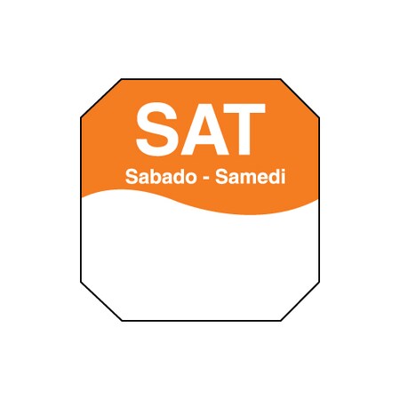 Daymark Removeable Adhesive 1"x1" Octagon Saturday Triling Label, PK12000 IT110060B-6-SAT